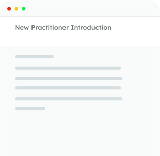 New Practitioner Introduction - Email Template